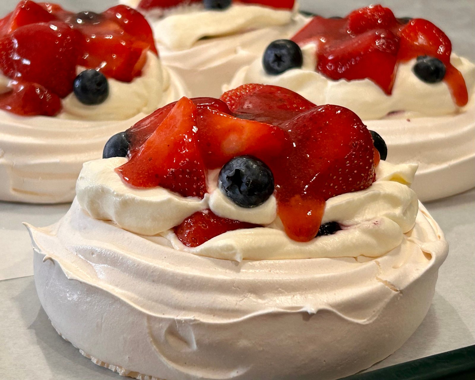 fresh fruit pavlovas