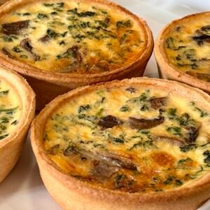 spinach & mushroom quiche