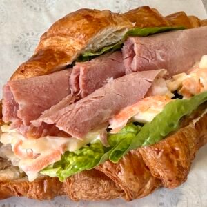 croissant home roasted ham, lettuce & coleslaw