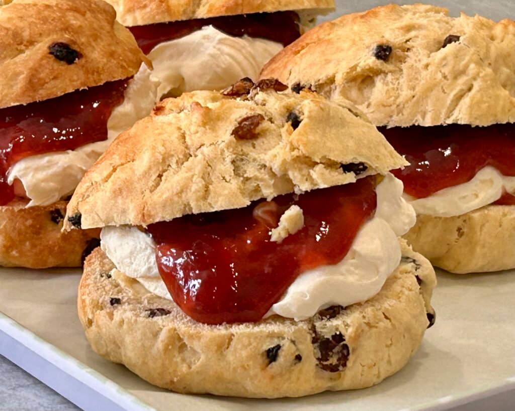 scone cream & jam filled fruit scone