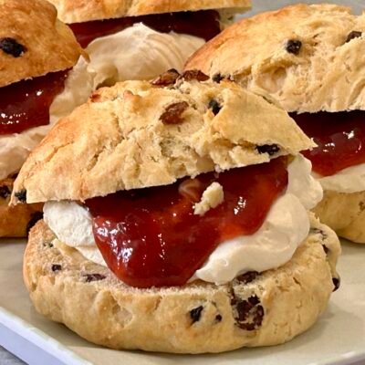 scone cream & jam filled fruit scone