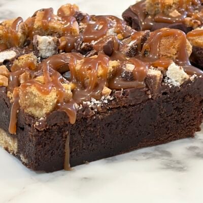 twix toffee cookie filled brownie