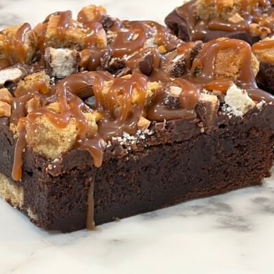 twix toffee cookie filled brownie
